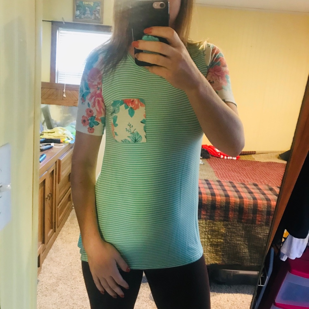 Floral and striped top